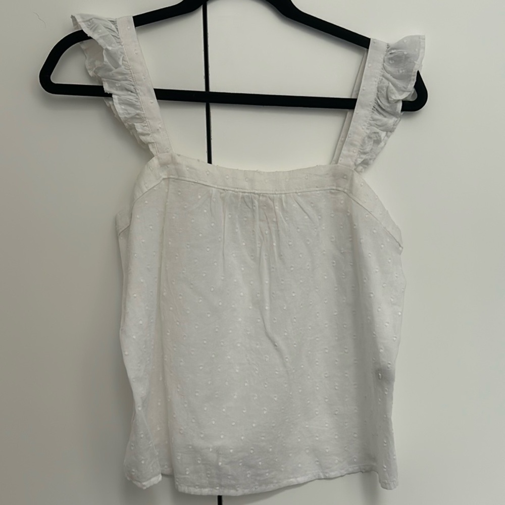 White swiss dot camisole